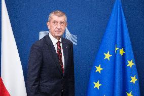Czech PM Visits The EU Commission - Brussels
