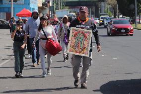 Pilgrims Continue Their Journey Toward Basilica of Guadalupe - Mexico