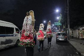 Pilgrims Continue Their Journey Toward Basilica of Guadalupe - Mexico