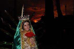 Pilgrims Continue Their Journey Toward Basilica of Guadalupe - Mexico