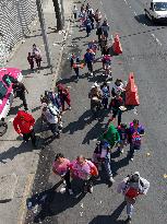 Pilgrims Continue Their Journey Toward Basilica of Guadalupe - Mexico