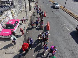 Pilgrims Continue Their Journey Toward Basilica of Guadalupe - Mexico
