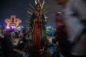 Pilgrims Continue Their Journey Toward Basilica of Guadalupe - Mexico