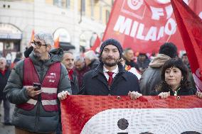 General Strike Demonstration by CIGL Lombardia - Milan