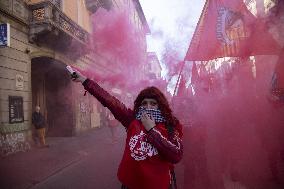 General Strike Demonstration by CIGL Lombardia - Milan