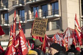 General Strike Demonstration by CIGL Lombardia - Milan