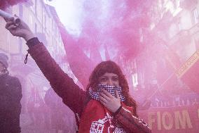 General Strike Demonstration by CIGL Lombardia - Milan