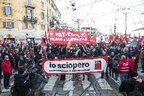 General Strike Demonstration by CIGL Lombardia - Milan