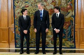 King Felipe VI Audience With Marc and Alex Marquez - Madrid