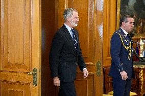 King Felipe VI Audience With Marc and Alex Marquez - Madrid
