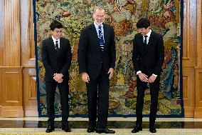 King Felipe VI Audience With Marc and Alex Marquez - Madrid