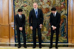 King Felipe VI Audience With Marc and Alex Marquez - Madrid