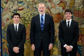 King Felipe VI Audience With Marc and Alex Marquez - Madrid