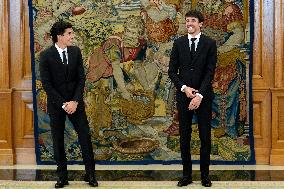 King Felipe VI Audience With Marc and Alex Marquez - Madrid
