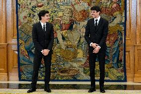 King Felipe VI Audience With Marc and Alex Marquez - Madrid