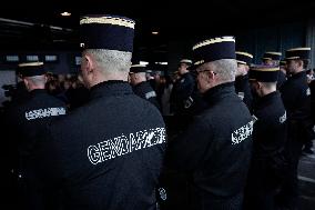 Minister of The Interior Nunez Visits BRI and GIGN - Versailles