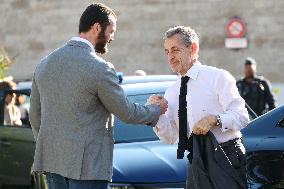 Nicolas Sarkozy And Son At Public Book Signing - France
