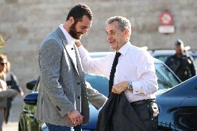 Nicolas Sarkozy And Son At Public Book Signing - France
