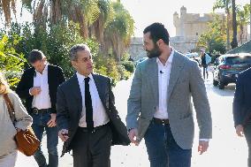 Nicolas Sarkozy And Son At Public Book Signing - France