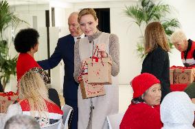 NO TABLOIDS - Prince Albert And Princess Charlene With Elders at Red Cross Monegasque Event - Monaco