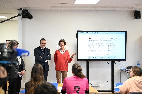 French Prime Minister Attends School Inauguration - Rugles