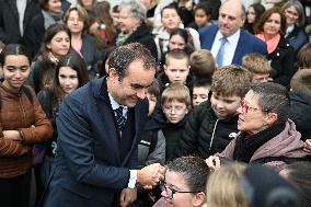 French Prime Minister Attends School Inauguration - Rugles