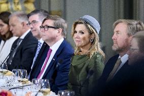 Royals at Government Lunch on Finnish President's State Visit - Netherlands