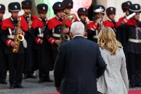 Giorgia Meloni receives Mahmoud Abbas at Palazzo Chigi - Rome