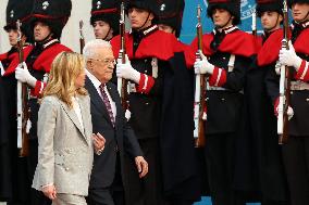 Giorgia Meloni receives Mahmoud Abbas at Palazzo Chigi - Rome