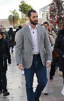 Nicolas Sarkozy And Son Leave Restaurant To Attend Book Signing - France