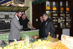 Nicolas Sarkozy And Son Leave Restaurant To Attend Book Signing - France