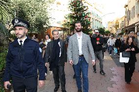 Nicolas Sarkozy And Son Leave Restaurant To Attend Book Signing - France