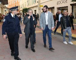 Nicolas Sarkozy And Son Leave Restaurant To Attend Book Signing - France