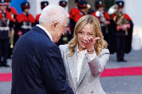 Giorgia Meloni Receives Mahmoud Abbas at Palazzo Chigi - Rome