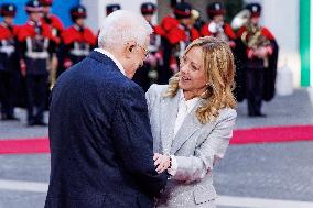 Giorgia Meloni Receives Mahmoud Abbas at Palazzo Chigi - Rome