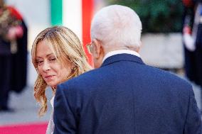 Giorgia Meloni Receives Mahmoud Abbas at Palazzo Chigi - Rome