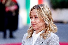 Giorgia Meloni Receives Mahmoud Abbas at Palazzo Chigi - Rome