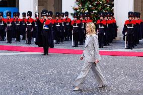 Giorgia Meloni Receives Mahmoud Abbas at Palazzo Chigi - Rome