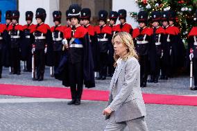Giorgia Meloni Receives Mahmoud Abbas at Palazzo Chigi - Rome