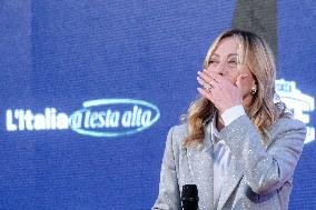 PM Giorgia Meloni and President Mahmoud Abbas at the Fratelli d'Italia FDI Atreju 2025 Event - Rome