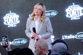 PM Giorgia Meloni and President Mahmoud Abbas at the Fratelli d'Italia FDI Atreju 2025 Event - Rome