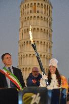 Arrival Of Olympic Flame in the Piazza dei Miracoli - Pisa
