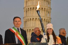 Arrival Of Olympic Flame in the Piazza dei Miracoli - Pisa