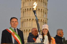 Arrival Of Olympic Flame in the Piazza dei Miracoli - Pisa