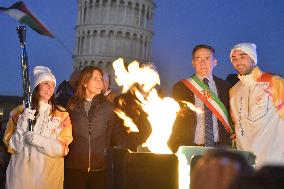 Arrival Of Olympic Flame in the Piazza dei Miracoli - Pisa