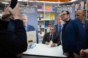 Nicolas Sarkozy At Public Book Signing Event - Menton