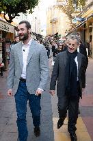 Nicolas Sarkozy And His Son On His Way To Book Signing - Menton