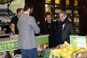 Nicolas Sarkozy And His Son On His Way To Book Signing - Menton