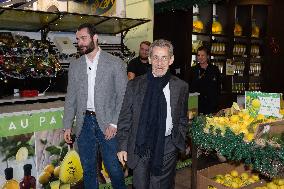 Nicolas Sarkozy And His Son On His Way To Book Signing - Menton