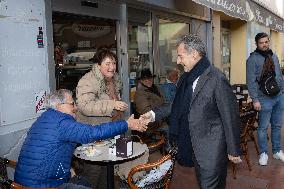 Nicolas Sarkozy And His Son On His Way To Book Signing - Menton